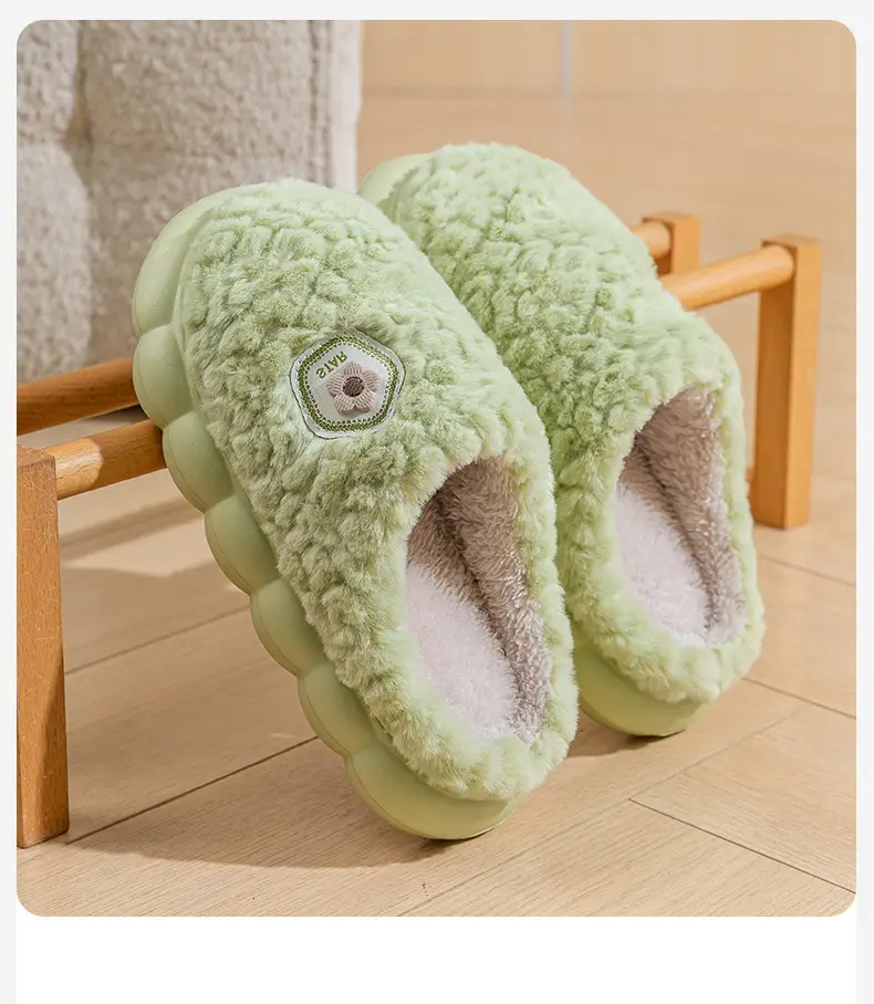 New Thick-Soled Autumn and Winter Home Indoor and Outdoor Women's Furry Warm Slippers Men's Fleece-Lined 2025 Cotton Slippers Wholesale — feature 2