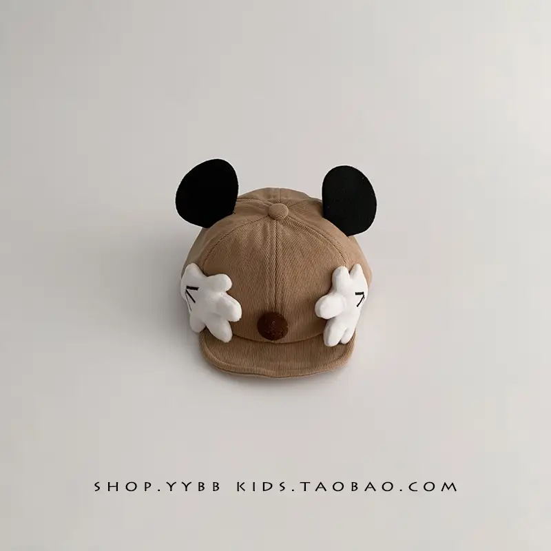 Cute Cartoon Baby Hats Blue Beige Brown Winter Windproof - Image 2