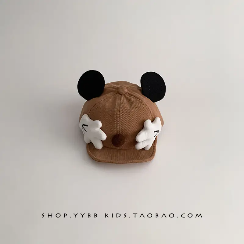 Cute Cartoon Baby Hats Blue Beige Brown Winter Windproof - Image 3