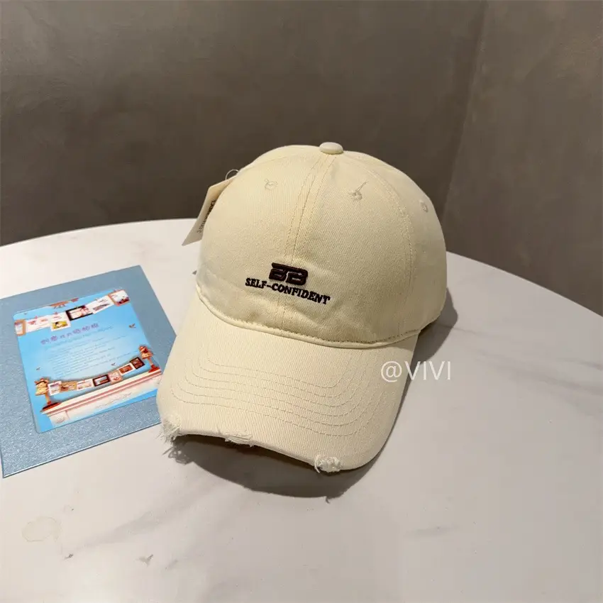 Women Red Embroidered Baseball Cap Wide Brim - Image 2