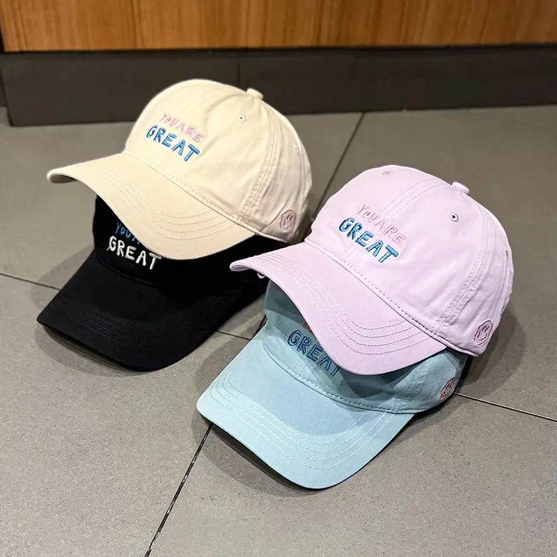 Women's Korean Style Smiley Face Sun Hat White — feature 1