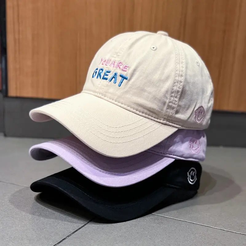 Women's Korean Style Smiley Face Sun Hat White — feature 3
