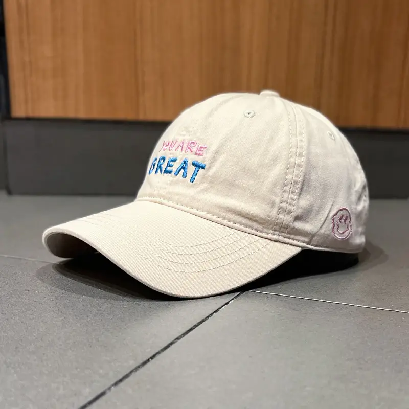 Women's Korean Style Smiley Face Sun Hat White