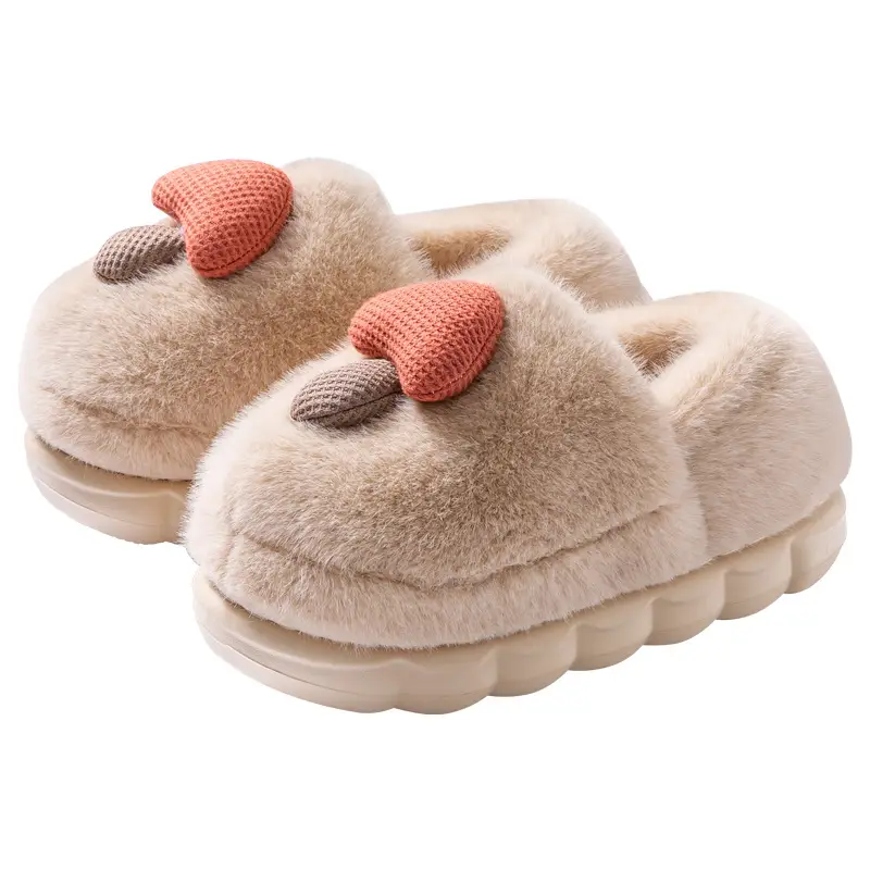 Cotton Slippers for Women, Autumn and Winter Outdoor Wear, 2026 New Model, Cute Thick-Soled Warm Plush Indoor Slippers with Heel Cover for Men