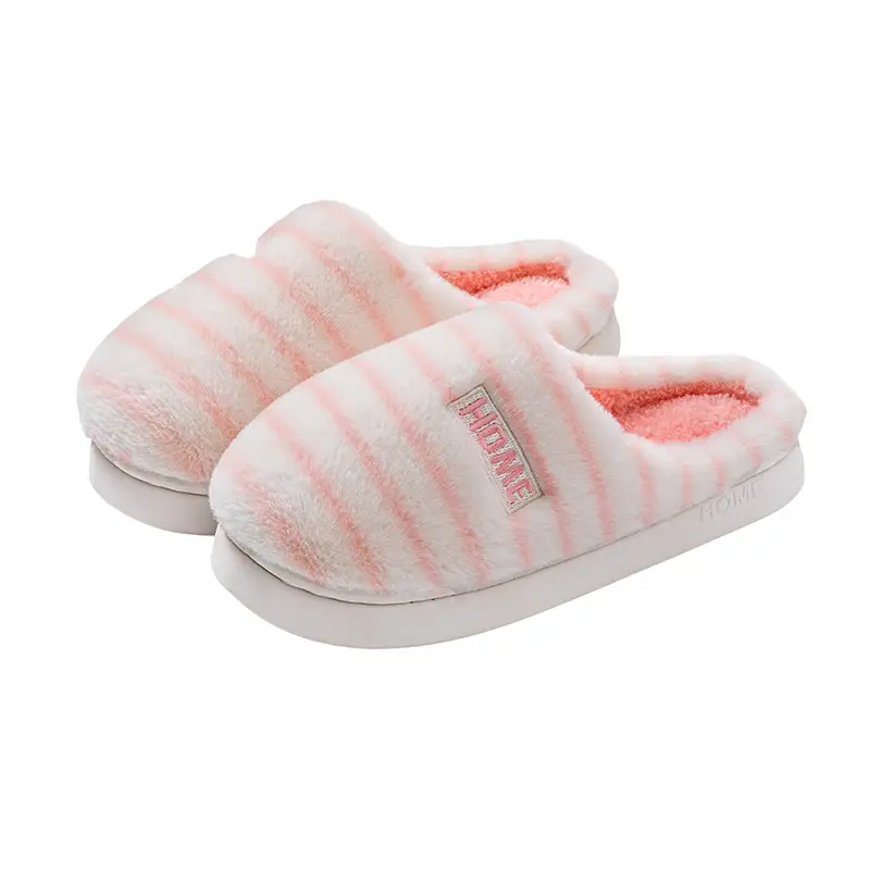 Women's Cotton Slippers for Autumn and Winter, Indoor Wear-Resistant Thick-Soled Warm Plush Slippers for Home Use, Couple's Home Maternity Slippers, Men's Furry Slippers - Image 10