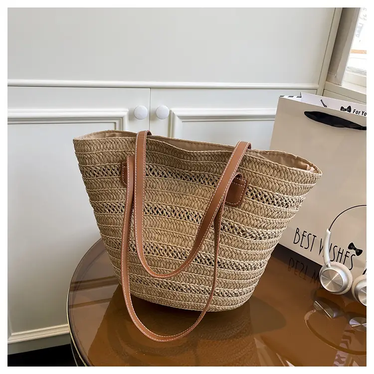 Women's Straw Shoulder Bag Large Capacity Beach Bag — feature 15