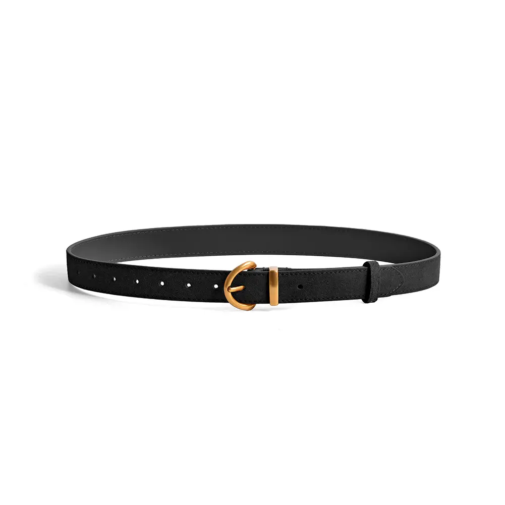 Camel Leather Belt with Gold Buckle - Image 8