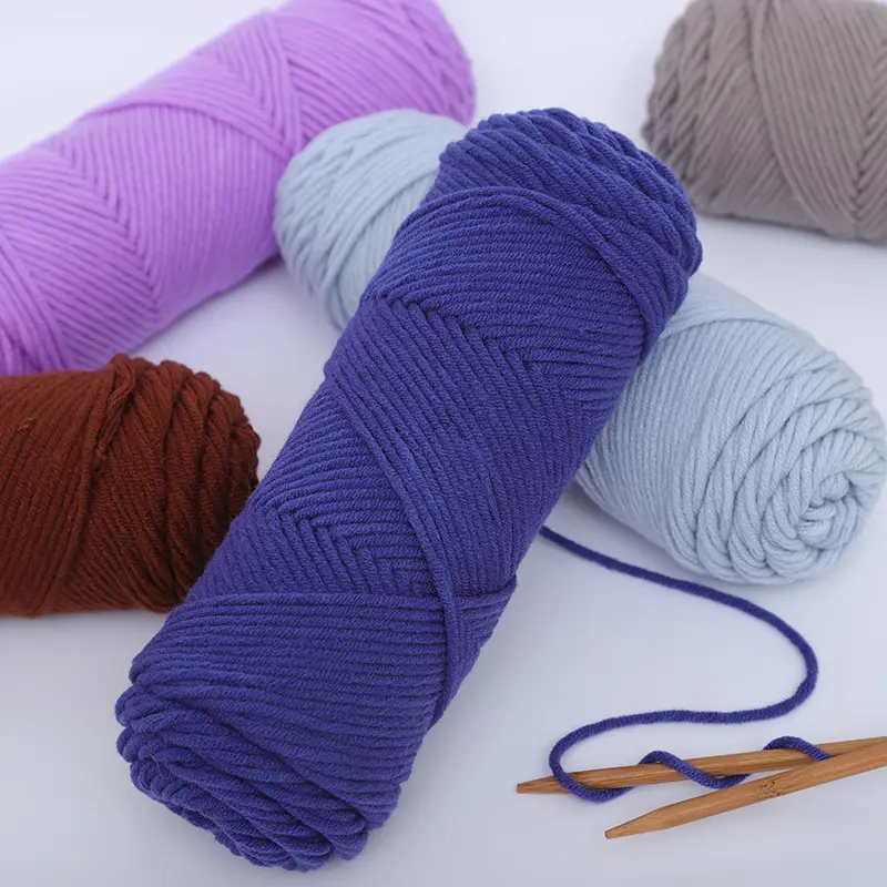 Wool Milk Cotton Thick Yarn Eight-Strand Scarf Thread Handmade Wool Ball Wholesale Scarf DIY Material Package Lover Cotton