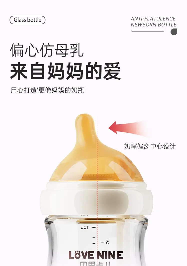 High Borosilicate Glass High Temperature Resistant Milk Bottle for Newborns 0-6 Months Anti-Flatulence Imitation Breast Milk Pacifier Baby Anti-Fall Factory — feature 16