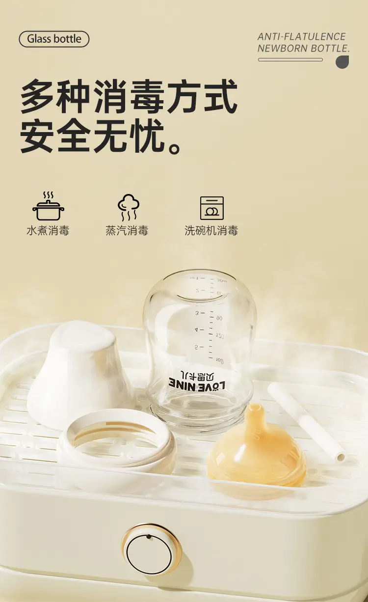 High Borosilicate Glass High Temperature Resistant Milk Bottle for Newborns 0-6 Months Anti-Flatulence Imitation Breast Milk Pacifier Baby Anti-Fall Factory — feature 25