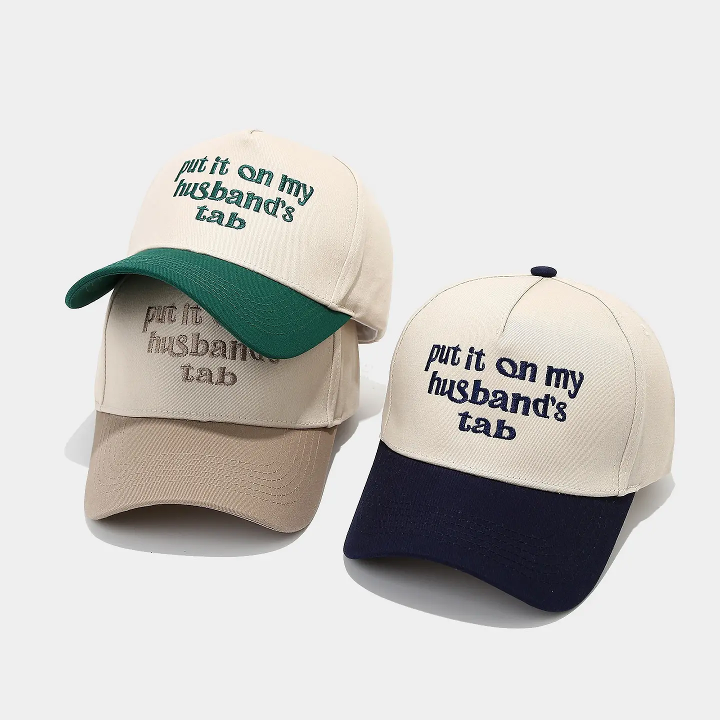 Men Women Embroidered Red Black Cap with "Put It On My Husband's Tab" - Image 8