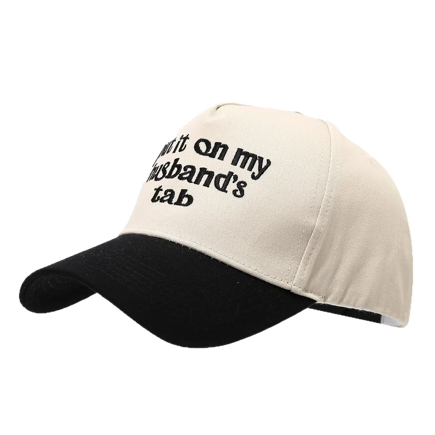 Men Women Embroidered Red Black Cap with "Put It On My Husband's Tab" - Image 9
