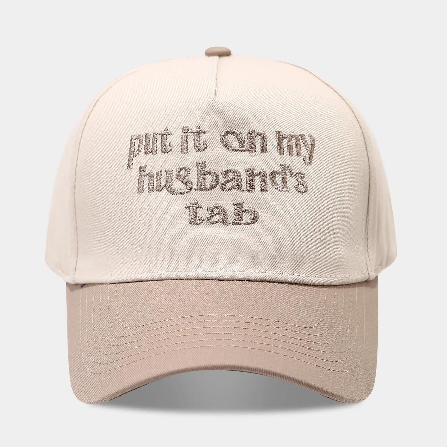 Men Women Embroidered Red Black Cap with "Put It On My Husband's Tab" - Image 5