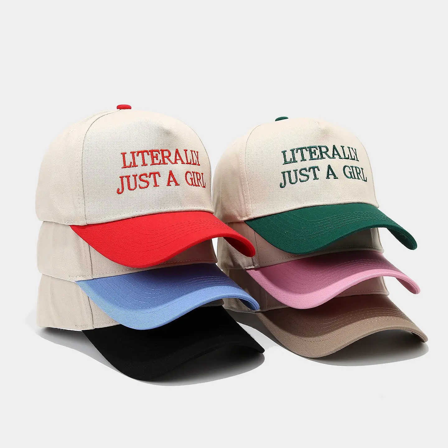 Women's Letter Duck Cap Pink Green Baseball Hat - Image 8