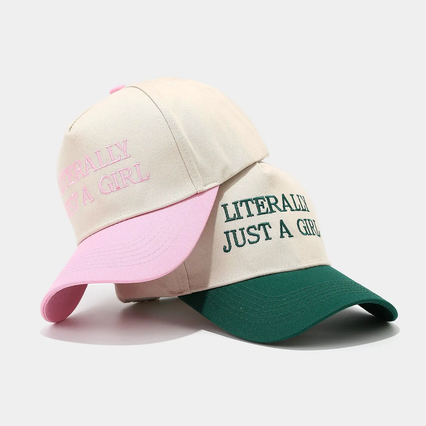 Women's Letter Duck Cap Pink Green Baseball Hat - Image 10