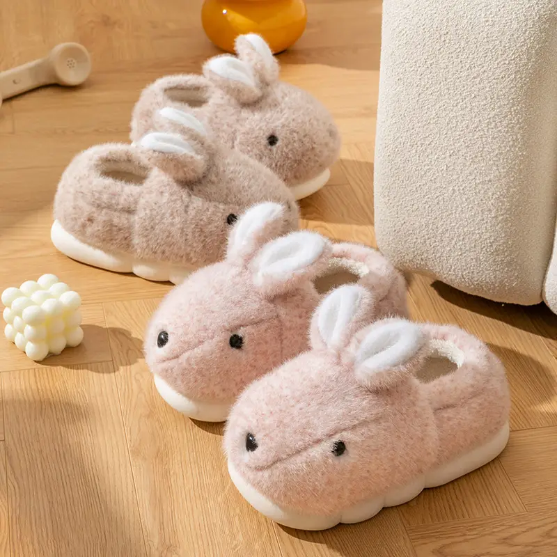 Women's Pink Rabbit Maternity Slippers Cotton Warm Indoor - Image 10