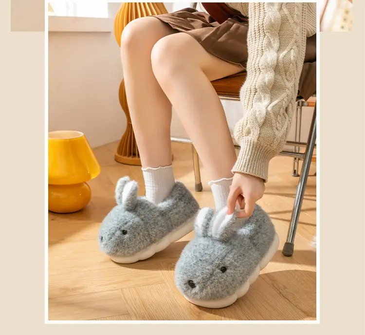 Women's Pink Rabbit Maternity Slippers Cotton Warm Indoor — feature 17