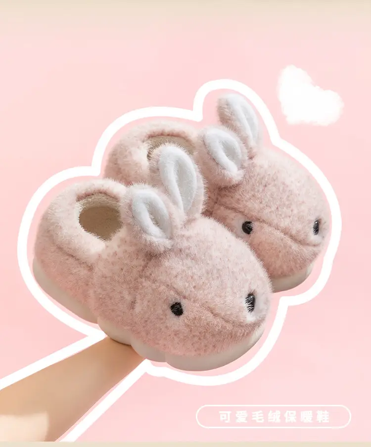 Women's Pink Rabbit Maternity Slippers Cotton Warm Indoor — feature 2