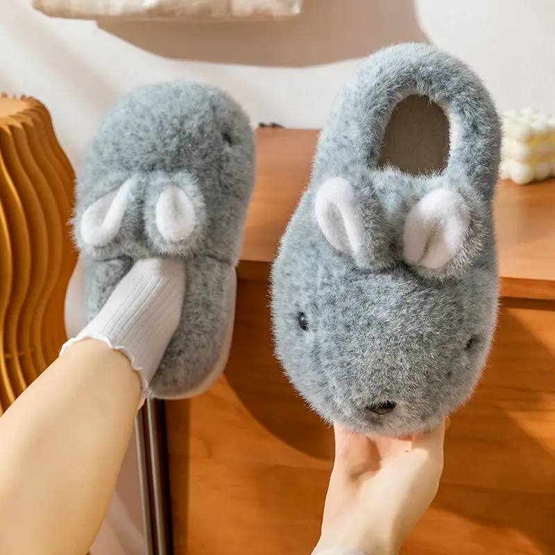 Women's Pink Rabbit Maternity Slippers Cotton Warm Indoor - Image 3