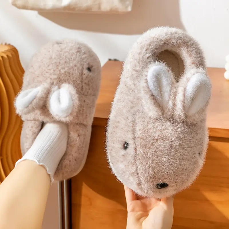 Women's Pink Rabbit Maternity Slippers Cotton Warm Indoor - Image 4