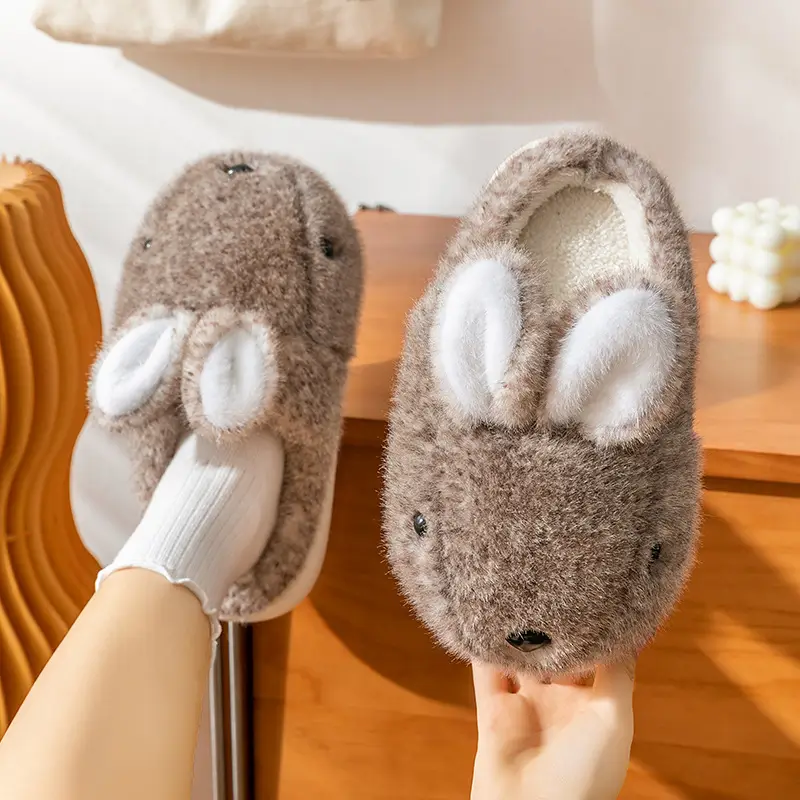 Women's Pink Rabbit Maternity Slippers Cotton Warm Indoor - Image 6