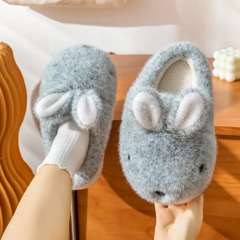 Women's Pink Rabbit Maternity Slippers Cotton Warm Indoor - Image 7