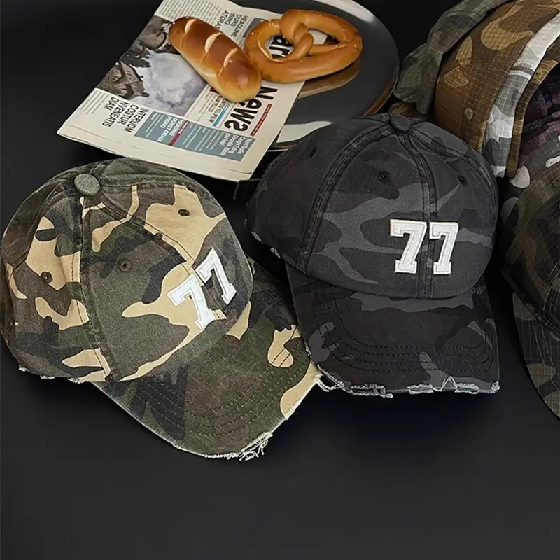 American Retro Camouflage Cap for Men Women