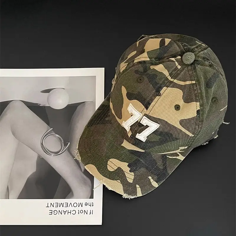 American Retro Camouflage Cap for Men Women