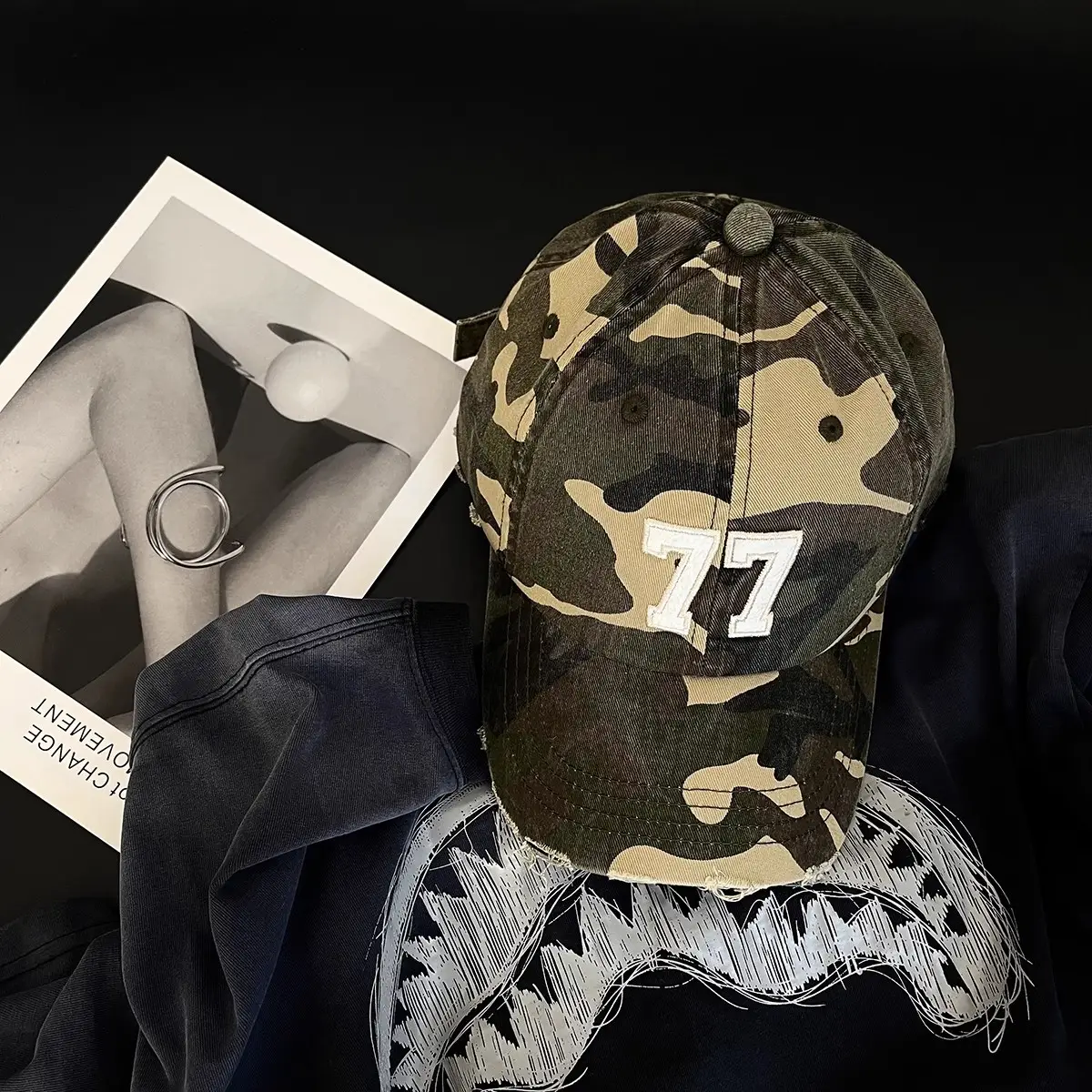 American Retro Camouflage Cap for Men Women
