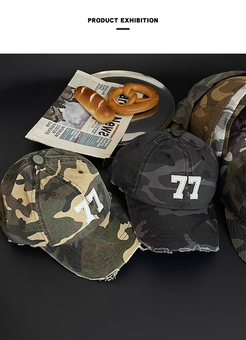 American Retro Camouflage Cap for Men Women — feature 1