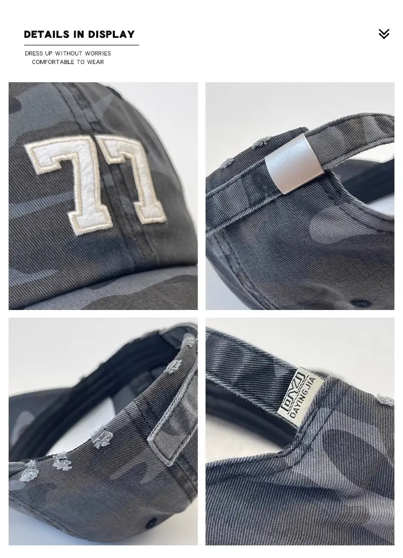 American Retro Camouflage Cap for Men Women — feature 4