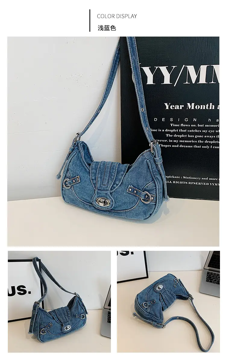 Vintage Denim Shoulder Bag for Women 2025 — feature 13