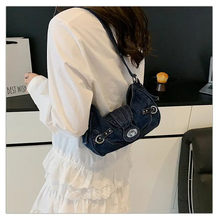 Vintage Denim Shoulder Bag for Women 2025 — feature 21