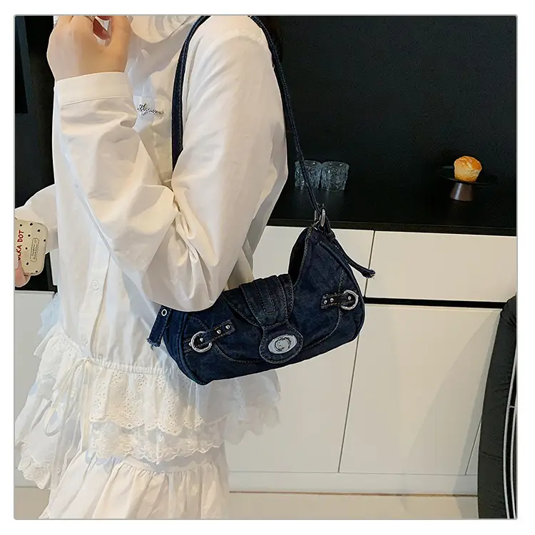 Vintage Denim Shoulder Bag for Women 2025 — feature 22