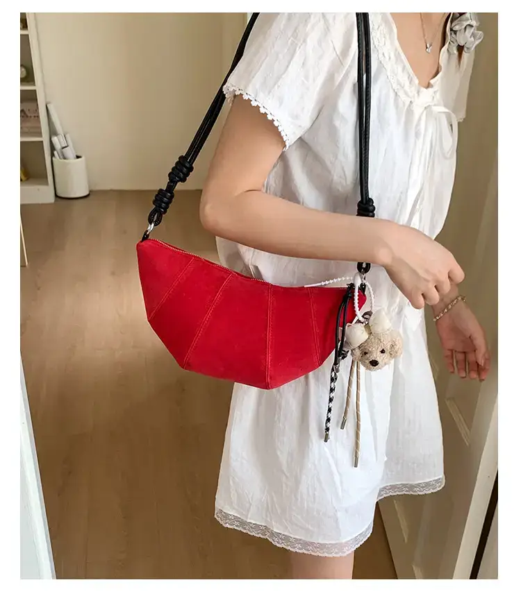 Suede Crossbody Bag Brown Large Capacity Women — feature 14