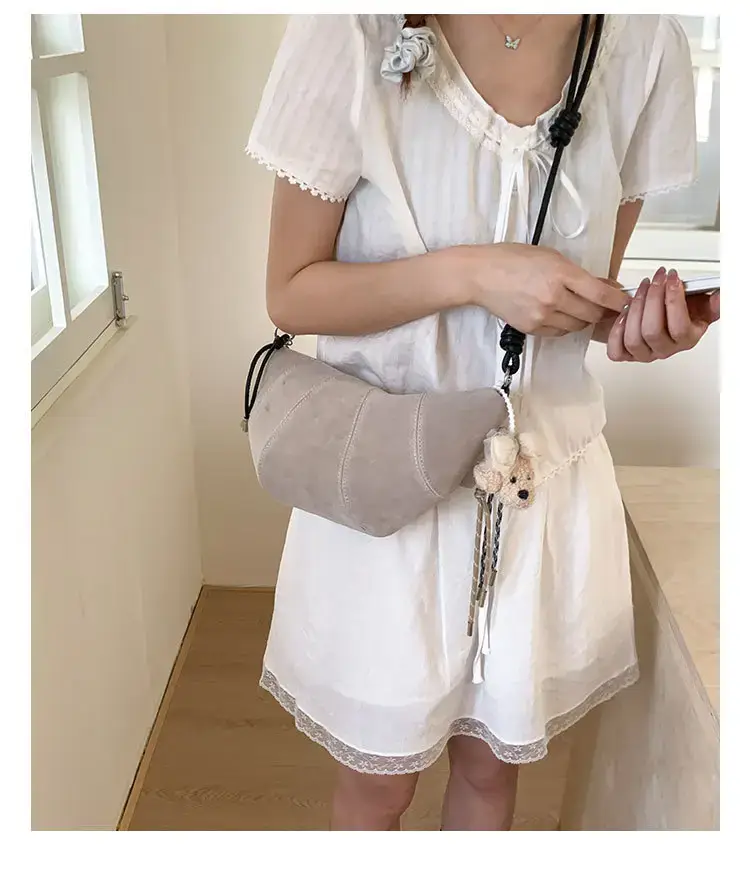 Suede Crossbody Bag Brown Large Capacity Women — feature 16