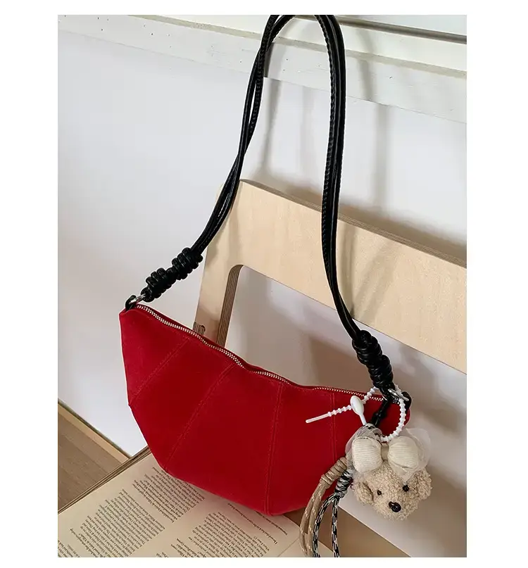 Suede Crossbody Bag Brown Large Capacity Women — feature 25