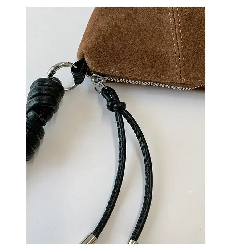 Suede Crossbody Bag Brown Large Capacity Women — feature 7