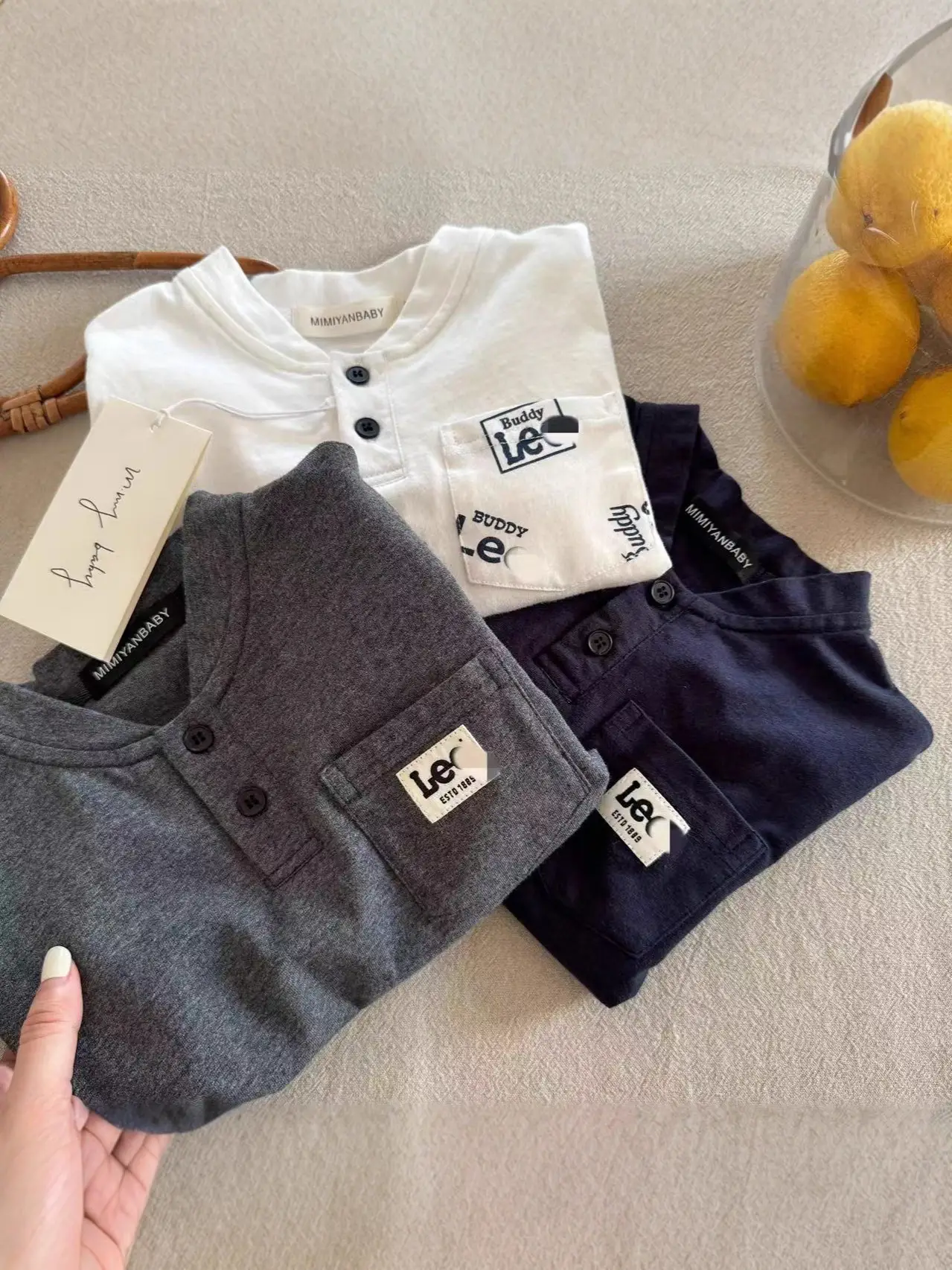 Children's Long Sleeve Polo T-Shirt Navy White 2026 - Image 5