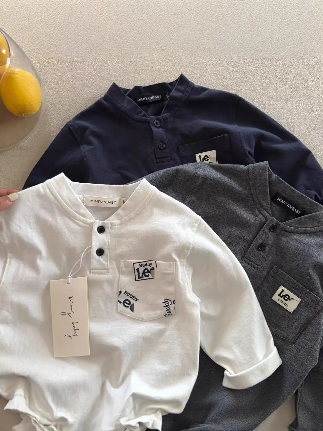 Children's Long Sleeve Polo T-Shirt Navy White 2026 - Image 6