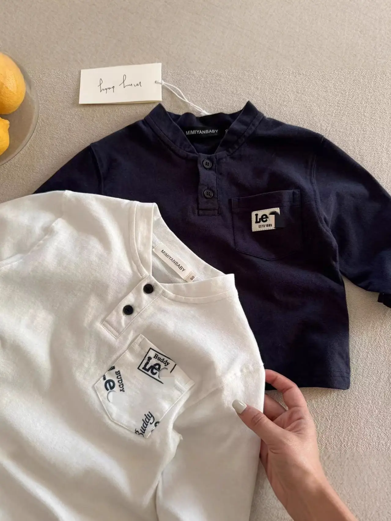 Children's Long Sleeve Polo T-Shirt Navy White 2026 - Image 7