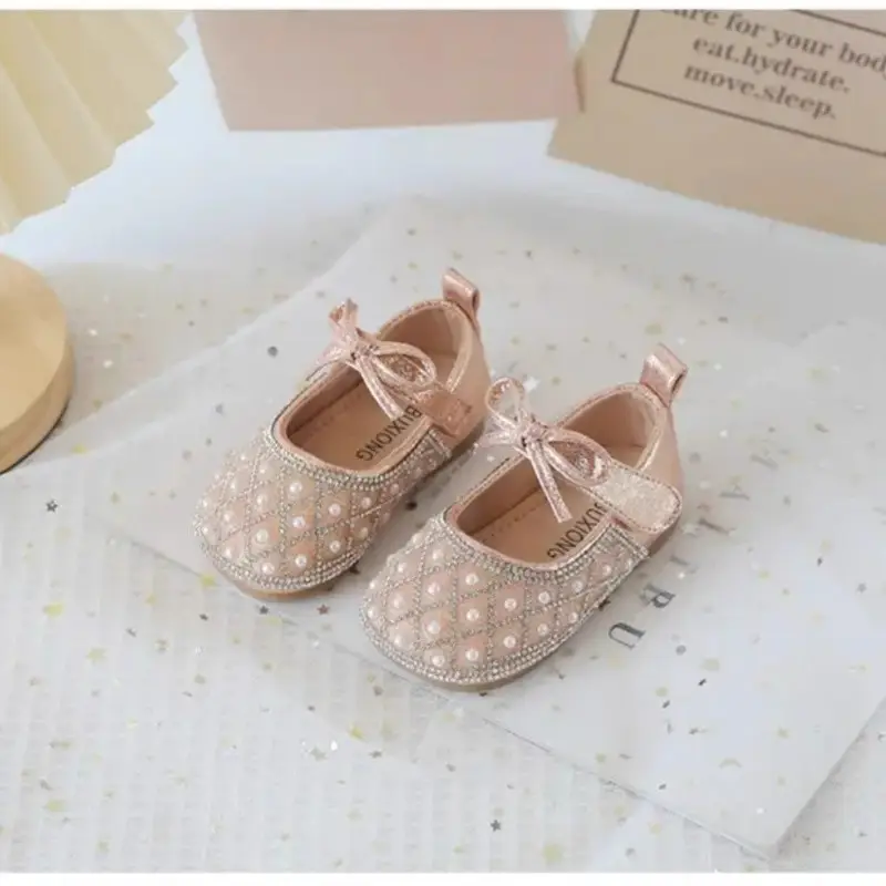 Baby Girl Sparkly Pearl Flat Shoes