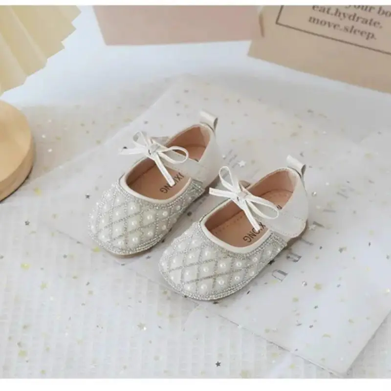 Baby Girl Sparkly Pearl Flat Shoes — feature 11