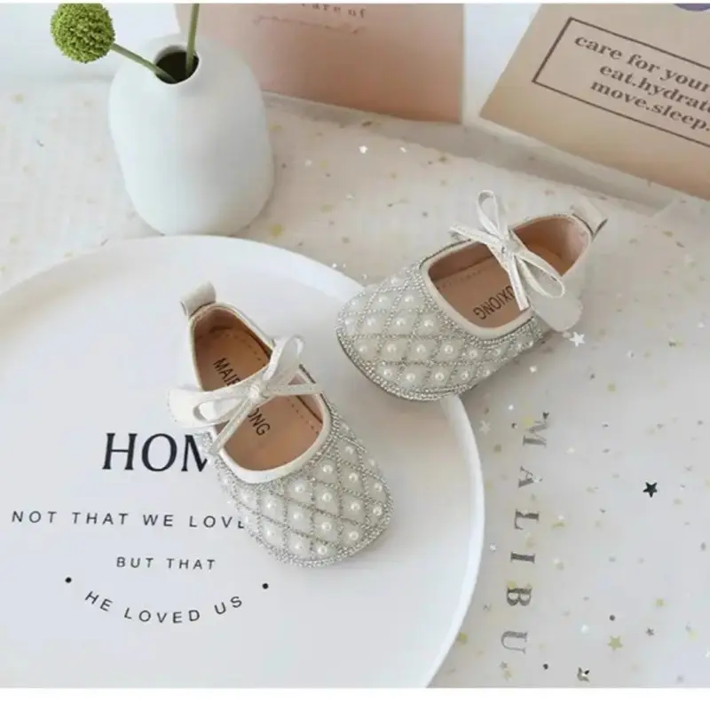 Baby Girl Sparkly Pearl Flat Shoes — feature 12