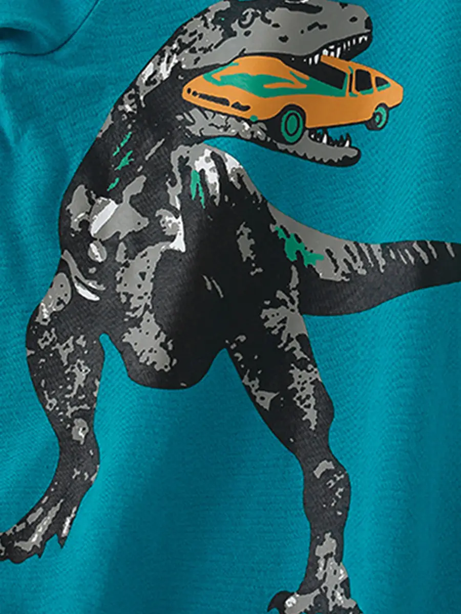 2025 Kids Dinosaur Sweatshirt Teal Long Sleeve - Image 5