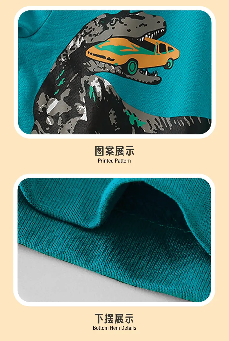 2025 Kids Dinosaur Sweatshirt Teal Long Sleeve — feature 10