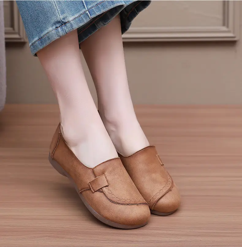 Mom's Shoes Flats for Women 2025 Spring and Autum New Soft-Soled Comfortable Slip-On Beanie Shoes Old Beijing Cloth Shoes for Women — feature 14