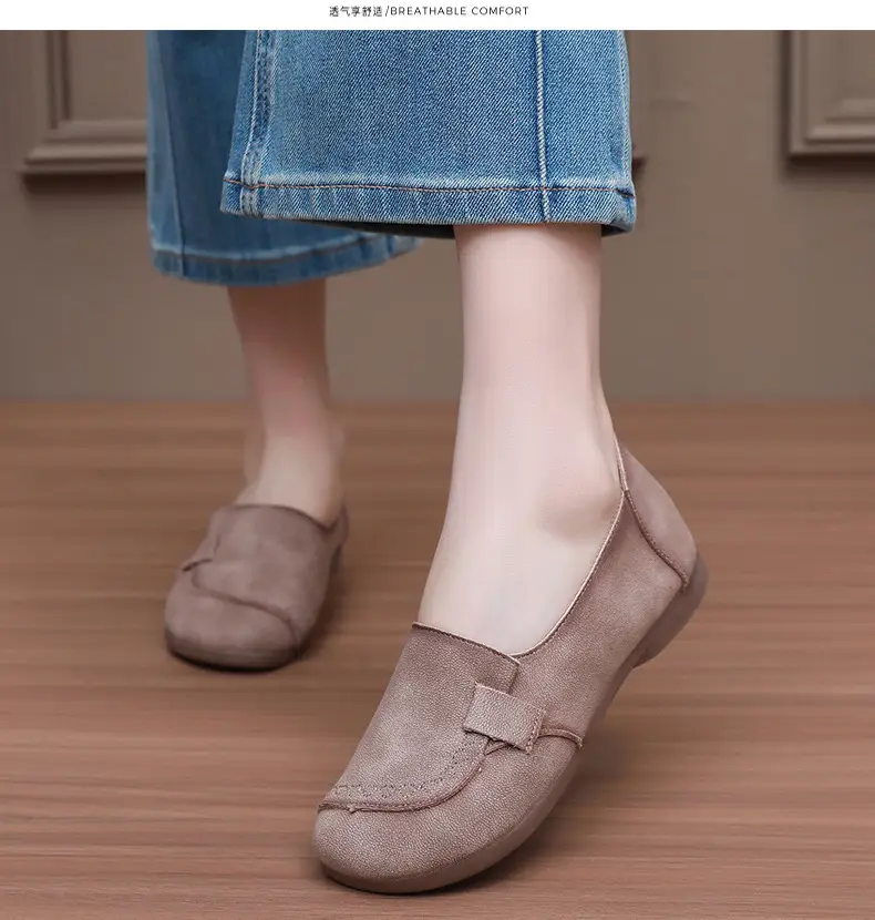 Mom's Shoes Flats for Women 2025 Spring and Autum New Soft-Soled Comfortable Slip-On Beanie Shoes Old Beijing Cloth Shoes for Women — feature 18