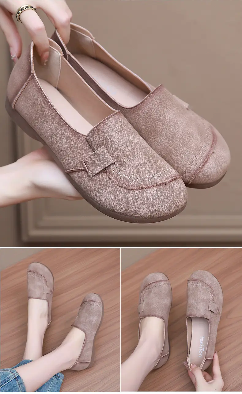Mom's Shoes Flats for Women 2025 Spring and Autum New Soft-Soled Comfortable Slip-On Beanie Shoes Old Beijing Cloth Shoes for Women — feature 20