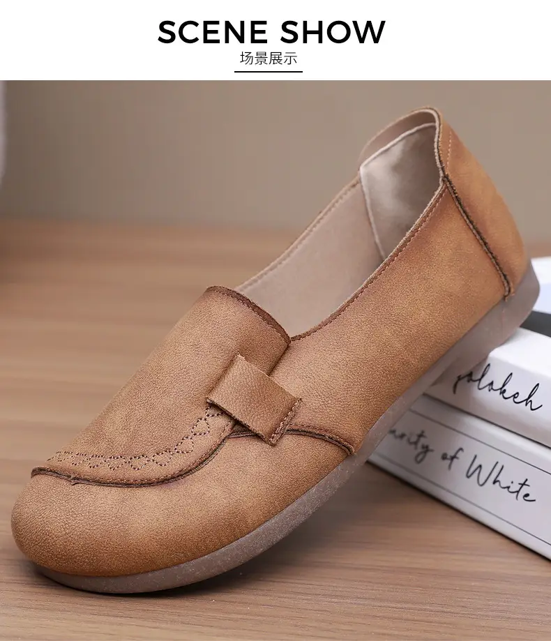 Mom's Shoes Flats for Women 2025 Spring and Autum New Soft-Soled Comfortable Slip-On Beanie Shoes Old Beijing Cloth Shoes for Women — feature 24